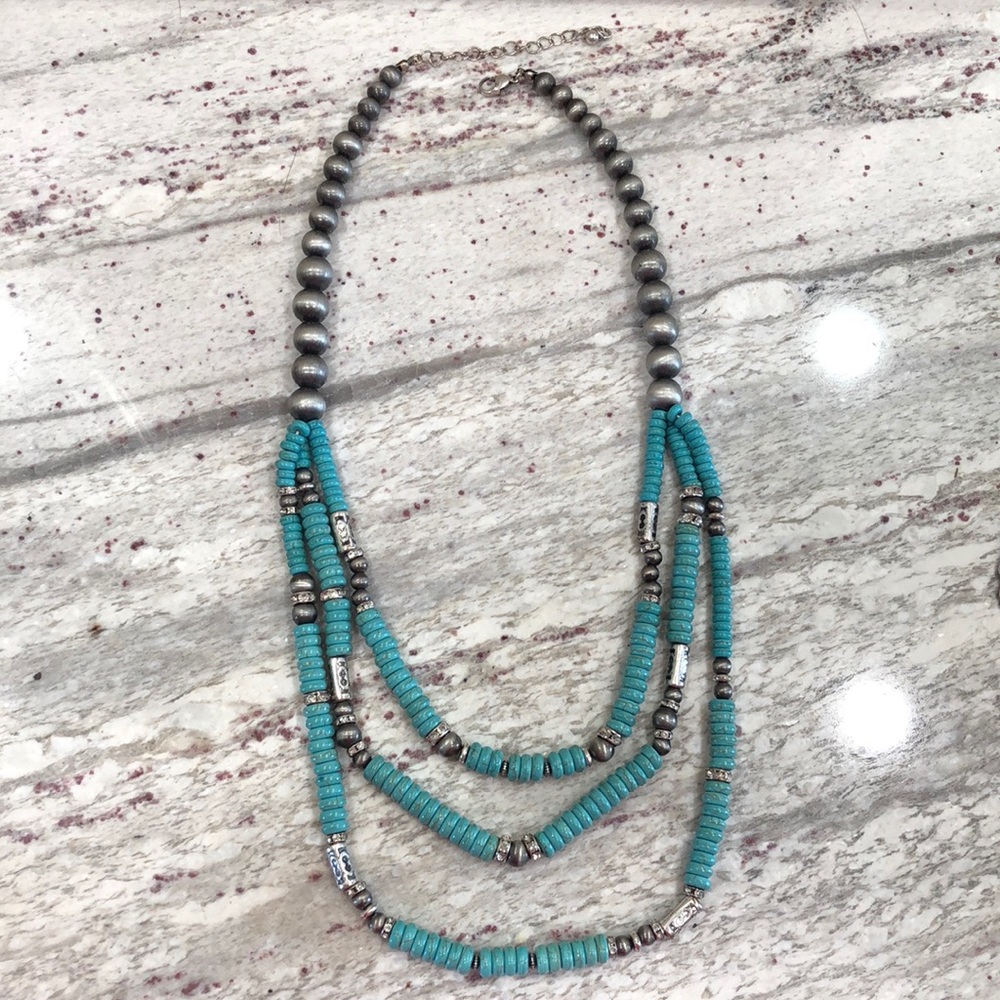 Turquoise and Diamond necklace